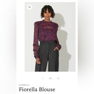 Beautiful Cleobella Fiorella blouse. Purple and pink 100% chiffon.